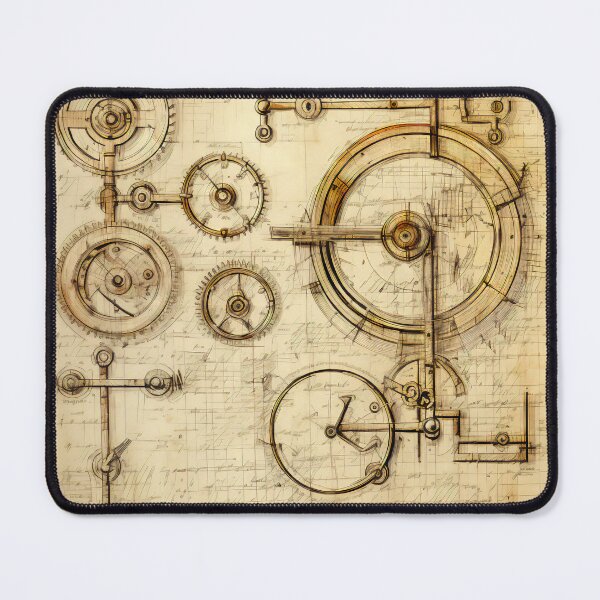 Item preview, Old Gears Drawings and Design on old Manuscript  designed and sold by BrandonArtWorld.
