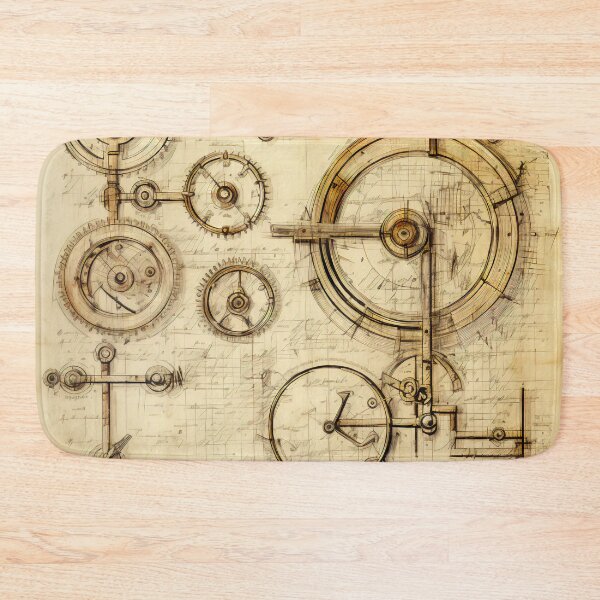 Item preview, Old Gears Drawings and Design on old Manuscript  designed and sold by BrandonArtWorld.