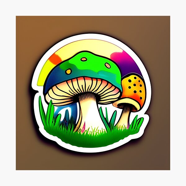Item preview, Wild colourful mushrooms print designed and sold by AudreyTM.