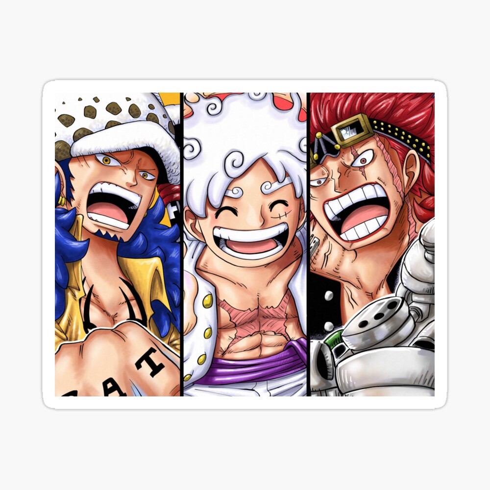 Anime Gear 5 Luffy Crew One Piece, Luffy Gear 5, Joy Boy laugh, Monkey D  Luffy Poster for Sale by LadaKholosho