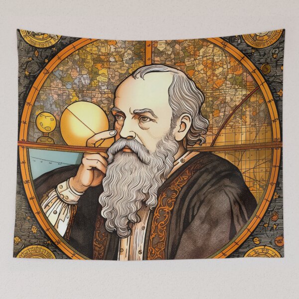 Item preview, Galileo Galilei drawing designed and sold by ComicsFactory.