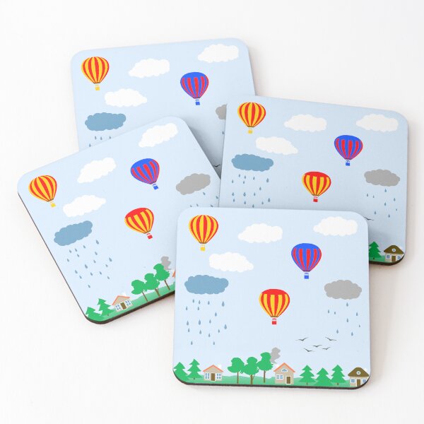 Item preview, Minimalistic landscape - clouds, rain, flying bird designed and sold by ReflectedCrafts.