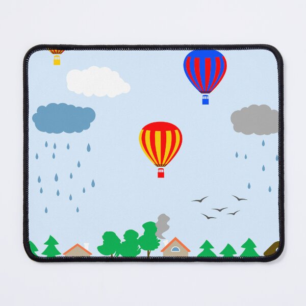 Item preview, Minimalistic landscape - clouds, rain, flying bird designed and sold by ReflectedCrafts.