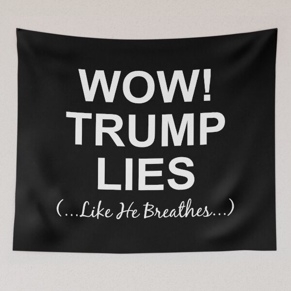 Item preview, Wow! Trump lies white designed and sold by Politics-Corner.
