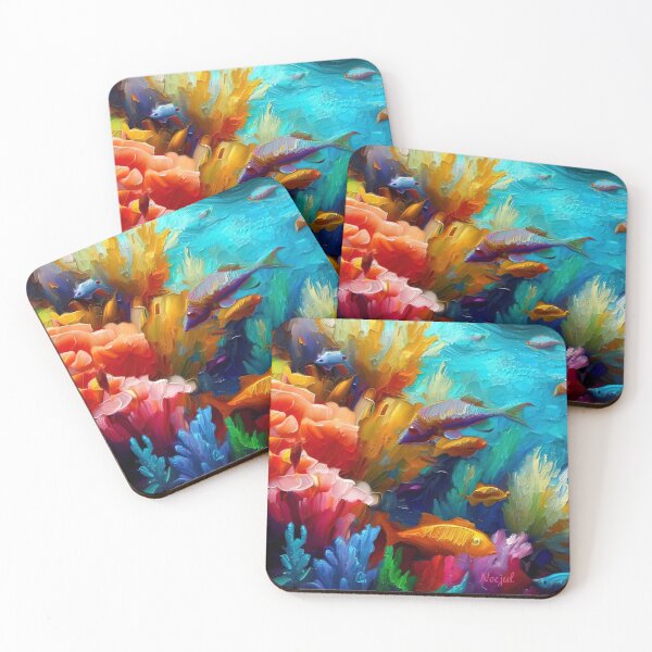 Item preview,  An Artistic Portrait of Tropical Fishes in a Vibrant Coral Paradise designed and sold by Noejul.