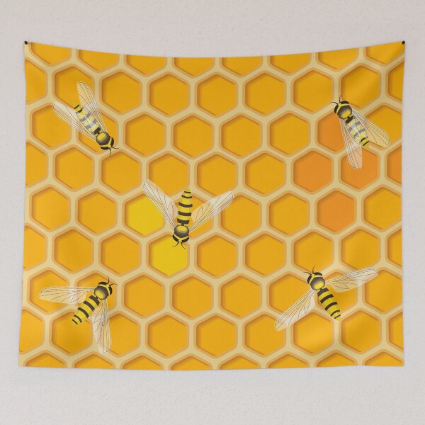 Item preview, Honeycombs with honey and bees designed and sold by ReflectedCrafts.