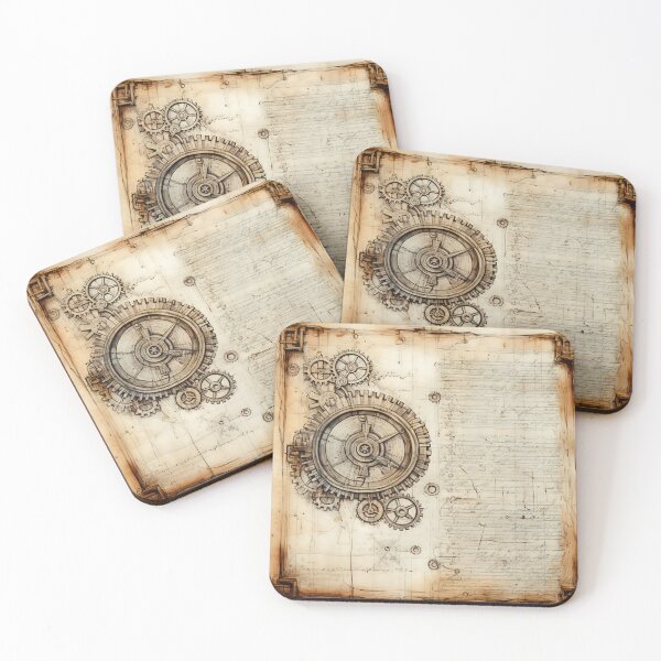 Item preview, Old Gears Drawings and Design on old Manuscript  designed and sold by BrandonArtWorld.