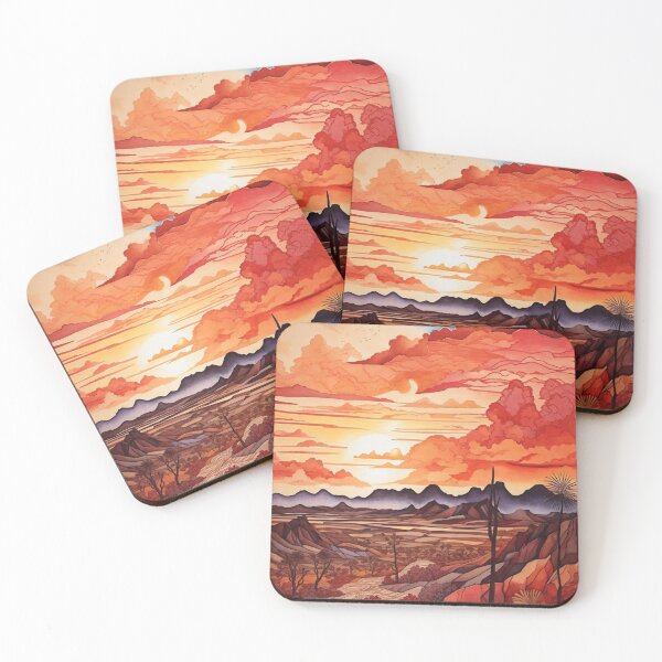 Item preview, Desert Solstice: An Illustration of Vibrant Sunset and Sands designed and sold by Ngea.