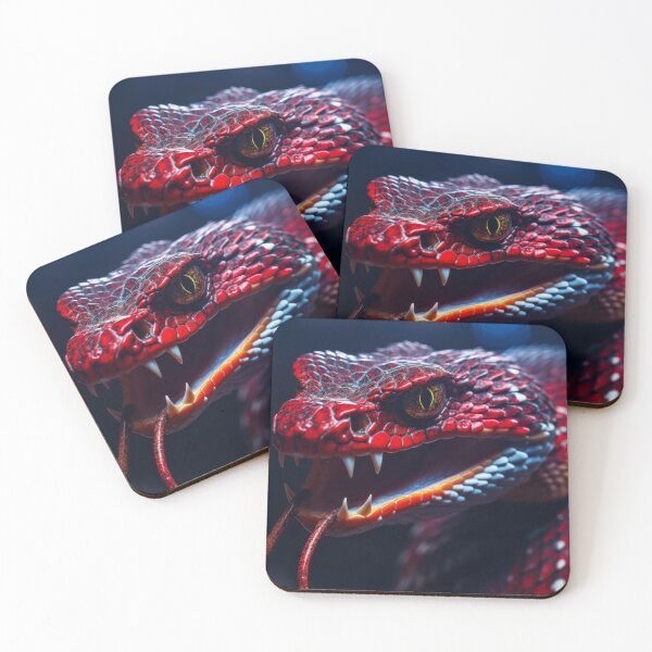 Item preview, Red Snake’s Deadly Bite: A Stunning Macro Photo of a Venomous Reptile  designed and sold by GraphicResource.