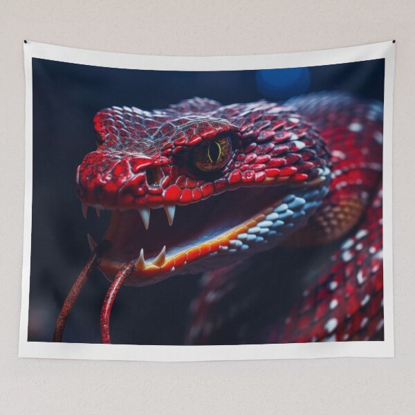 Item preview, Red Snake’s Deadly Bite: A Stunning Macro Photo of a Venomous Reptile  designed and sold by GraphicResource.