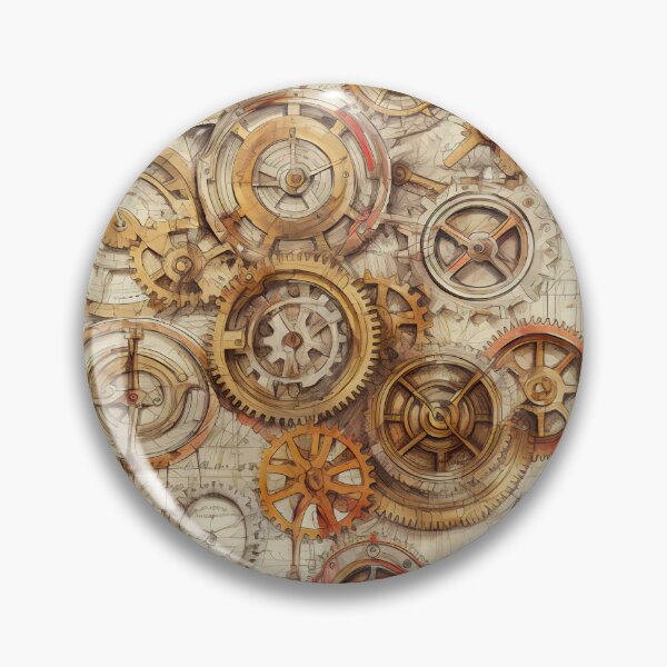 Item preview, Old Gears Drawings and Design on old Manuscript  designed and sold by BrandonArtWorld.