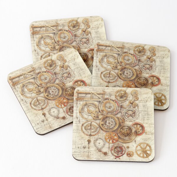 Item preview, Old Gears Drawings and Design on old Manuscript  designed and sold by BrandonArtWorld.
