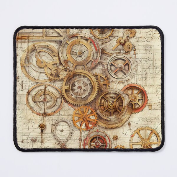 Item preview, Old Gears Drawings and Design on old Manuscript designed and sold by BrandonArtWorld.