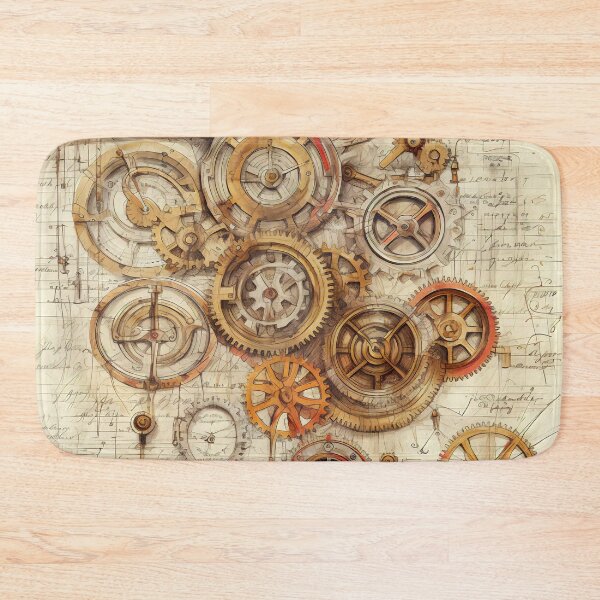 Item preview, Old Gears Drawings and Design on old Manuscript  designed and sold by BrandonArtWorld.