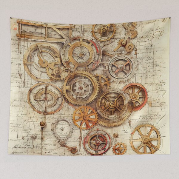 Item preview, Old Gears Drawings and Design on old Manuscript  designed and sold by BrandonArtWorld.