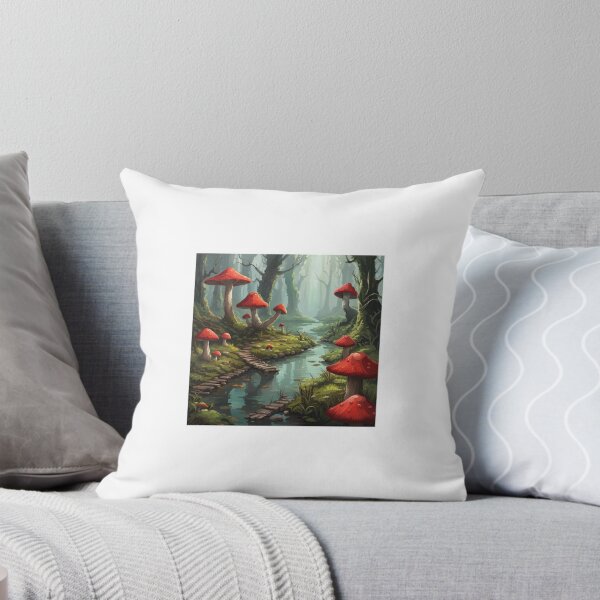 Item preview, Mushroom scenery with water and wooden bridges  designed and sold by AudreyTM.
