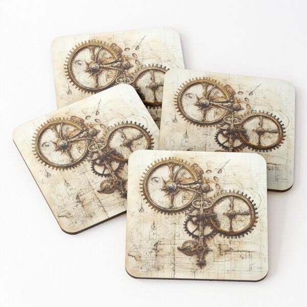 Item preview, Old Gears Drawings and Design on old Manuscript  designed and sold by BrandonArtWorld.