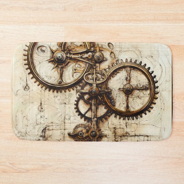 Item preview, Old Gears Drawings and Design on old Manuscript  designed and sold by BrandonArtWorld.