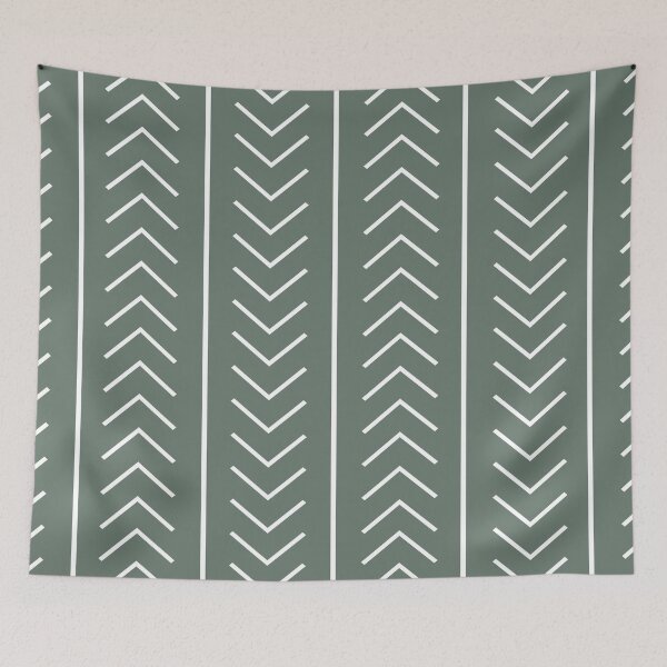 Item preview, Green and White Modern Stripe Chevron Pattern Sage Leaf 072-45-06 - 2024 Trending Shades designed and sold by ColorOfTheYears.