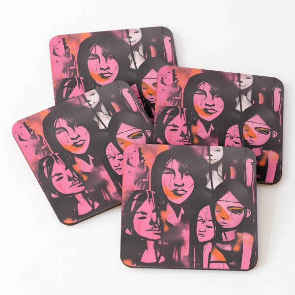 Item preview, Pink, Black and Orange Abstract Graffiti artwork designed and sold by SirenSeventyOne.