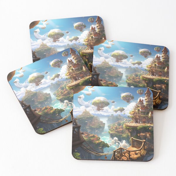 Item preview, Skies of Tranquility: Tea Soaring above Cloud Kingdom's Isles designed and sold by MystiCanvas.