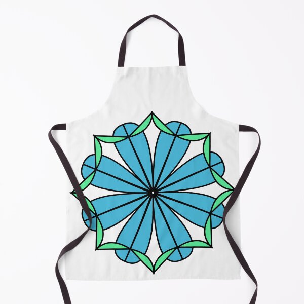 Item preview, blue octopetala green fringe #1 color on white background designed and sold by fishpressink.