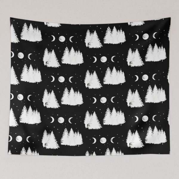Item preview, Magical full moon at night in the forest designed and sold by FlowerandDesing.