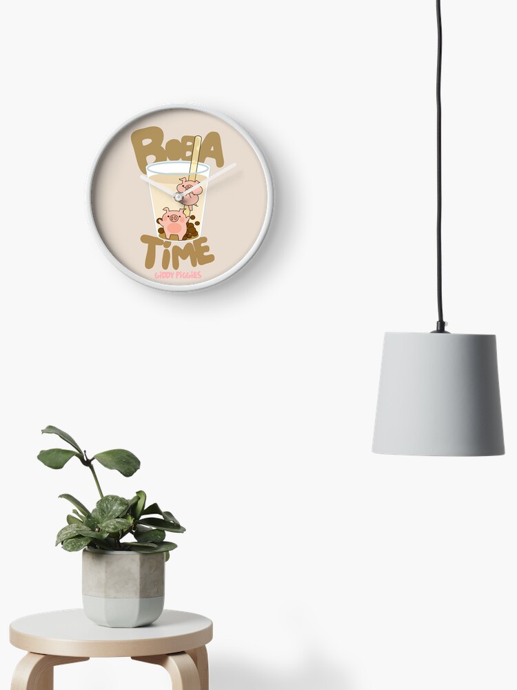 Thumbnail 2 of 4, Clock, Giddy Piggies Boba Time designed and sold by loopcreations.