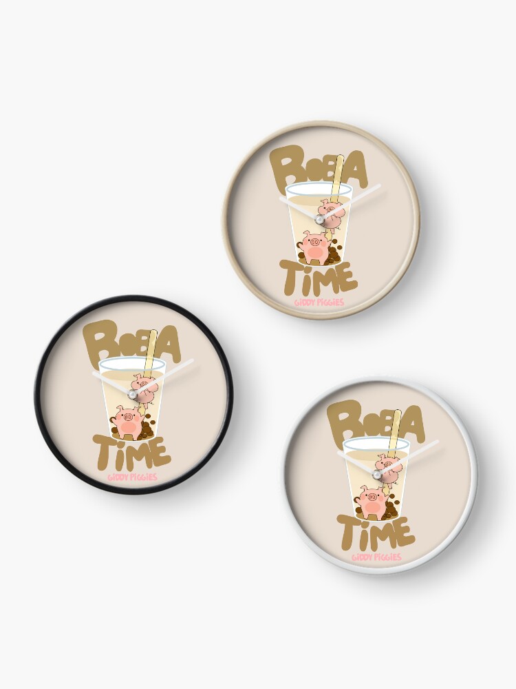 Thumbnail 3 of 4, Clock, Giddy Piggies Boba Time designed and sold by loopcreations.