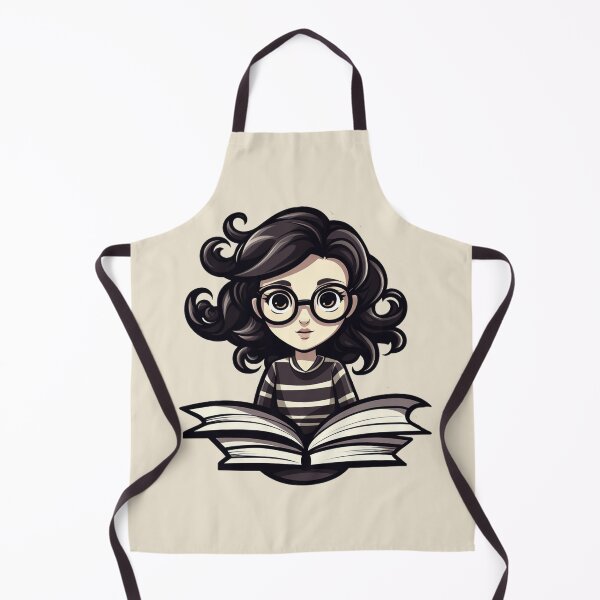 Item preview, Bright-Eyed Bookworm Scholarly Girl in Glasses with a Book Light Academia Dark Academia Smart Girl Magic Study Buddy designed and sold by Vicki Noble Art.