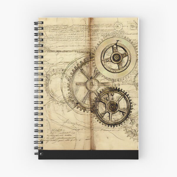 Item preview, Old Gears Drawings and Design on old Manuscript  designed and sold by BrandonArtWorld.