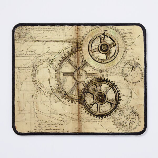 Item preview, Old Gears Drawings and Design on old Manuscript  designed and sold by BrandonArtWorld.