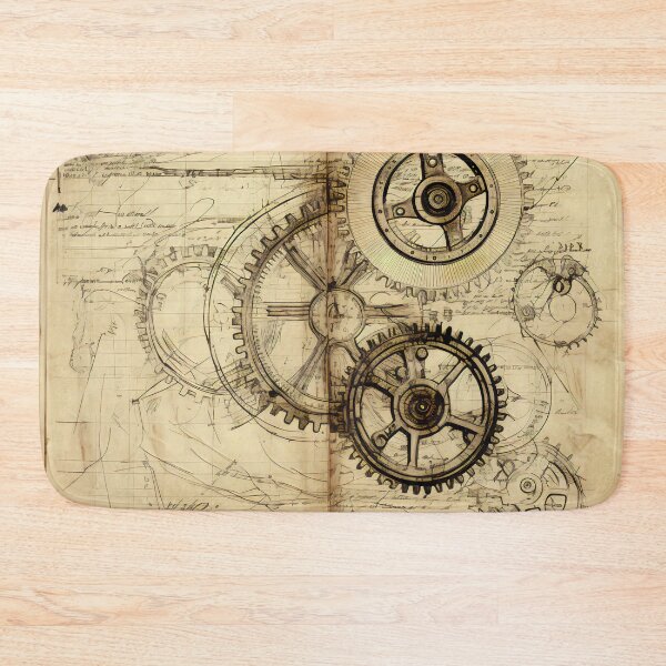 Item preview, Old Gears Drawings and Design on old Manuscript  designed and sold by BrandonArtWorld.