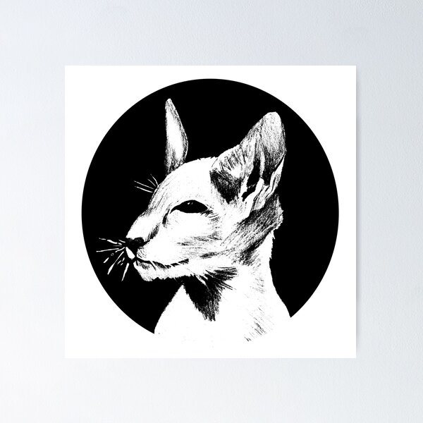Item preview, White Oriental Shorthair Cat  designed and sold by Mary Nitz.