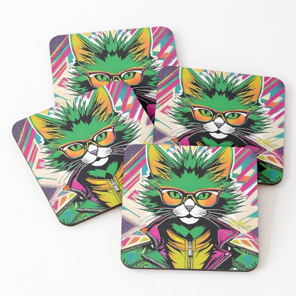 Item preview, Green cat with glasses designed and sold by SpaceSoldier999.