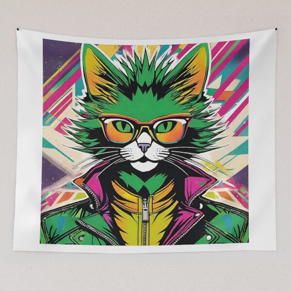 Item preview, Green cat with glasses designed and sold by SpaceSoldier999.