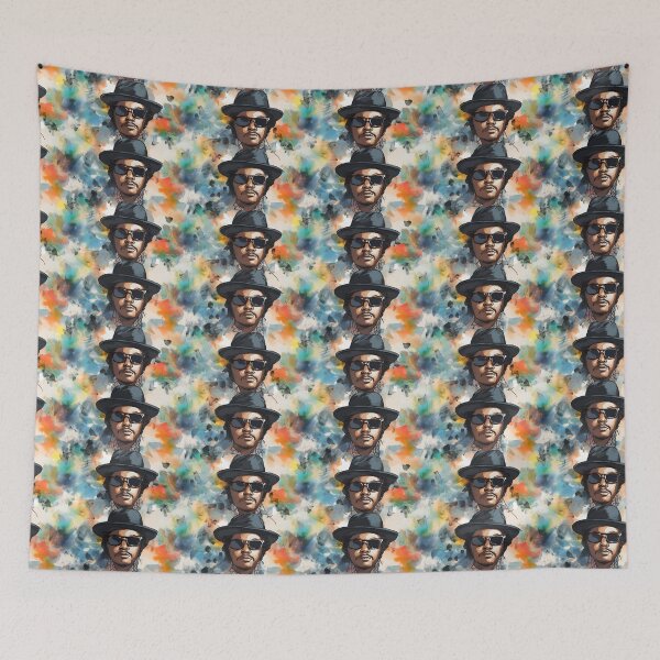 Item preview, Eazy-E Watercolor Pattern - Vintage Blue & Orange designed and sold by Retro-ArtDeco.