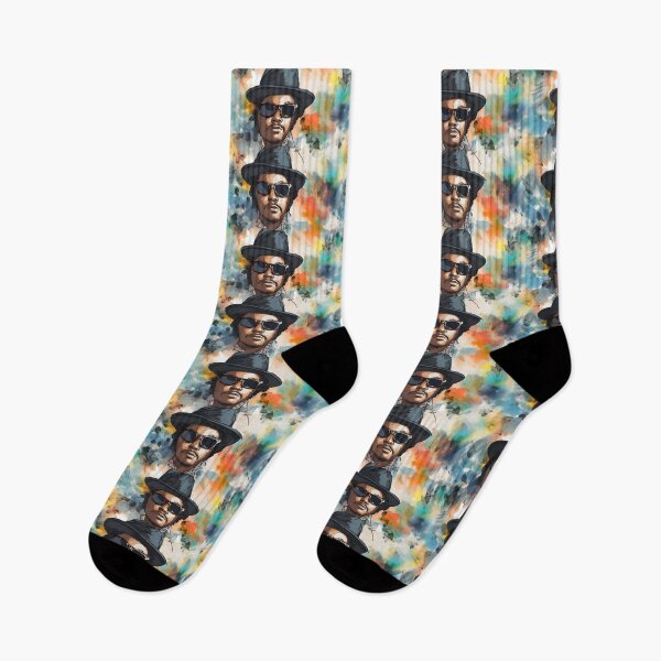 Item preview, Eazy-E Watercolor Pattern - Vintage Blue & Orange designed and sold by Retro-ArtDeco.