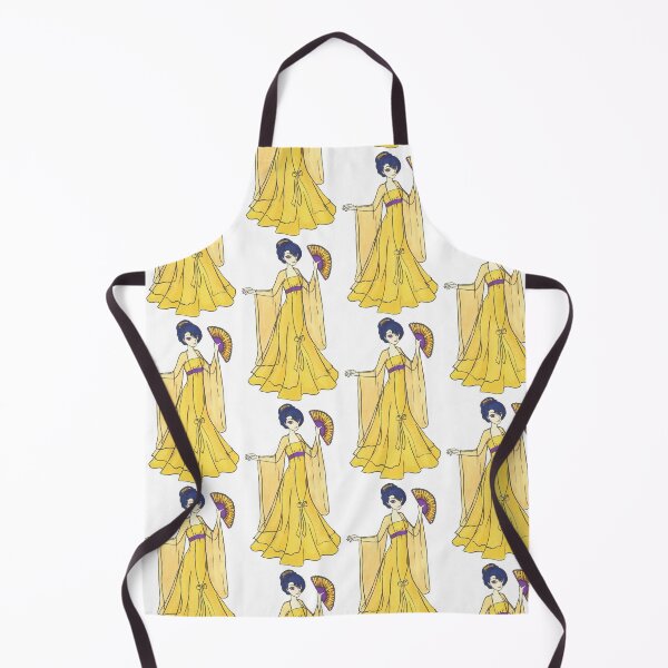 Item preview, Woman in a yellow dress with a fan designed and sold by Anmioma.