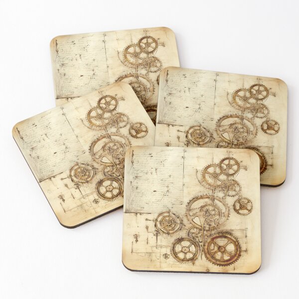 Item preview, Old Gears Drawings and Design on old Manuscript  designed and sold by BrandonArtWorld.