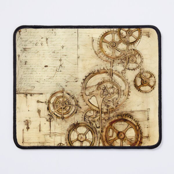 Item preview, Old Gears Drawings and Design on old Manuscript  designed and sold by BrandonArtWorld.