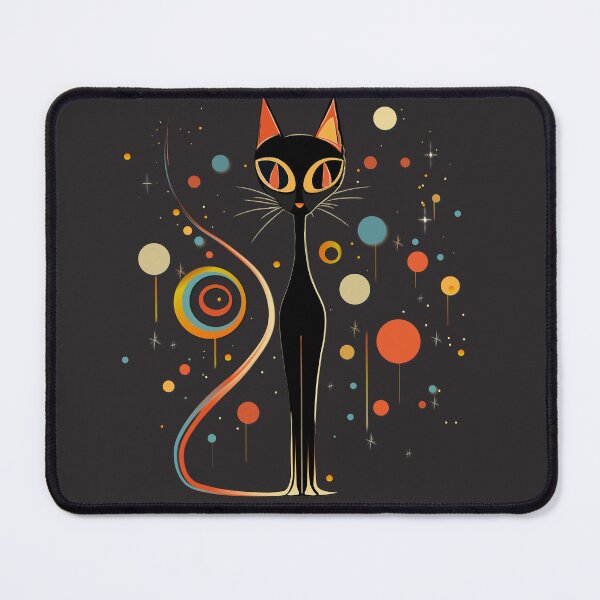 Item preview, Mid Century Modern Atomic Cat, Retro Hallowen Black Cat, MCM cat, Black MOD cat designed and sold by BrightStreet.