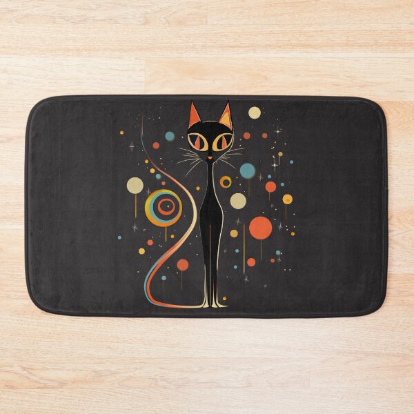 Item preview, Mid Century Modern Atomic Cat, Retro Hallowen Black Cat, MCM cat, Black MOD cat designed and sold by BrightStreet.