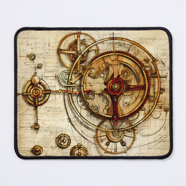 Item preview,  Old Gears Drawings and Design on old Manuscript  designed and sold by BrandonArtWorld.
