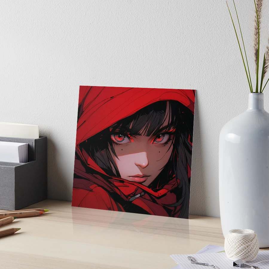 Red and Black Hooded Anime Girl