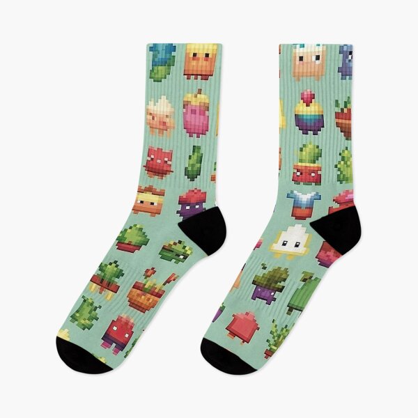 Item preview, Kawaii Cute Pixel Cactus Anime Pattern designed and sold by AeonAcademy.