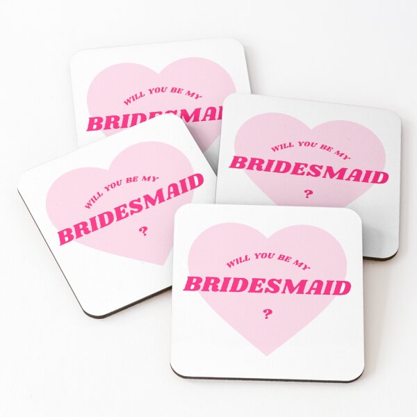 Item preview, Bridesmaid wedding  bridal proposal BM pink heart  designed and sold by mygparentsded.