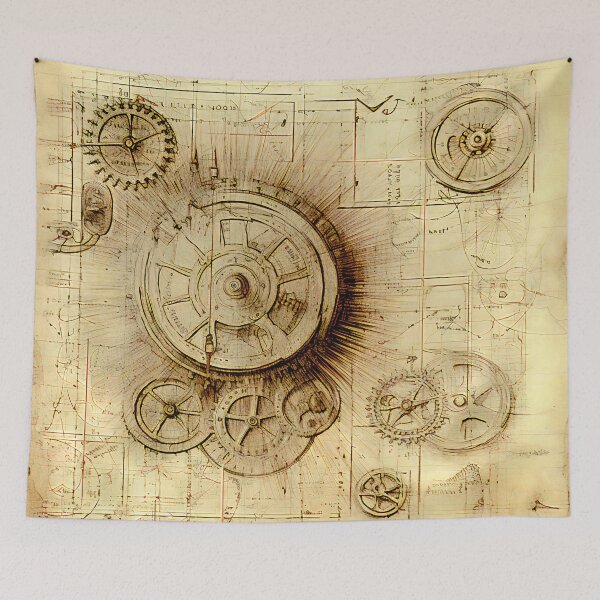 Item preview, Old Gears Drawings and Design on old Manuscript  designed and sold by BrandonArtWorld.