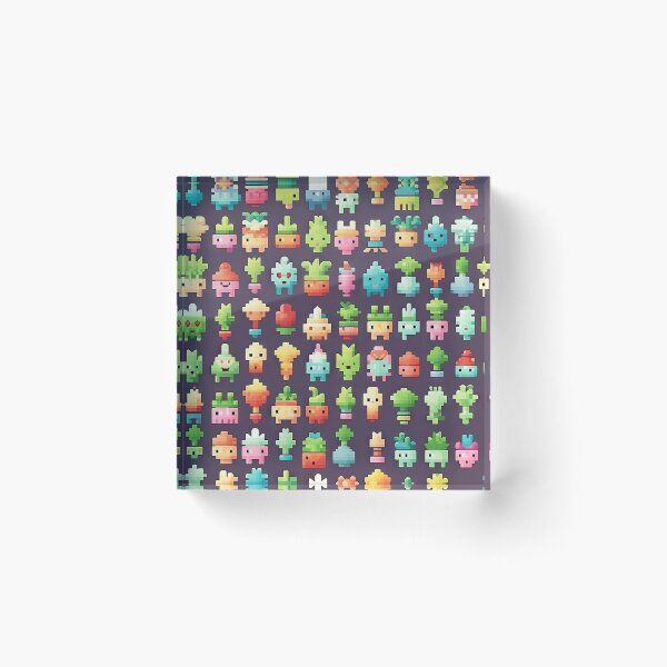 Item preview, Kawaii Cute Pixel Cactus Anime Pattern designed and sold by AeonAcademy.