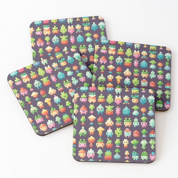 Item preview, Kawaii Cute Pixel Cactus Anime Pattern designed and sold by AeonAcademy.
